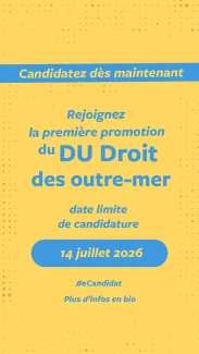 Rejoignez la première promotion du DU Droit des outre-mer